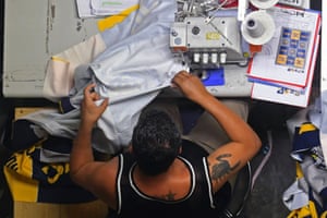At the League Centro America plant, a manufacturer of sportswear for US colleges, in El Salvador, former gangsters are hired as part of a rehabilitation programme