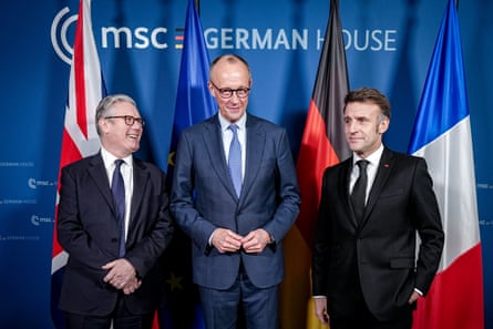 Keir Starmer, Friedrich Merz and Emmanuel Macron