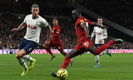 Sadio Mané in action for Liverpool against Tottenham. The forward was named Africa’s best player in 2019.