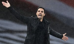 Mikel Arteta shows his frustration in Arsenal’s draw with Leicester at the Emirates Stadium.