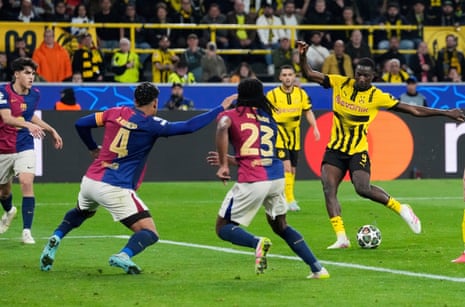Borussia Dortmund 3-1 Barcelona (agg: 3-5): Champions League quarter-final, second leg – as it happened | Champions League | The Guardian