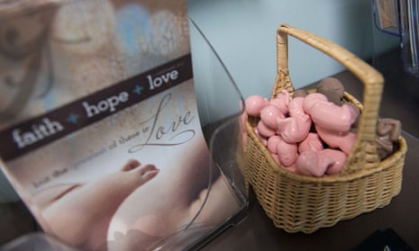 Basket of fetues models at a pregnancy crisis center