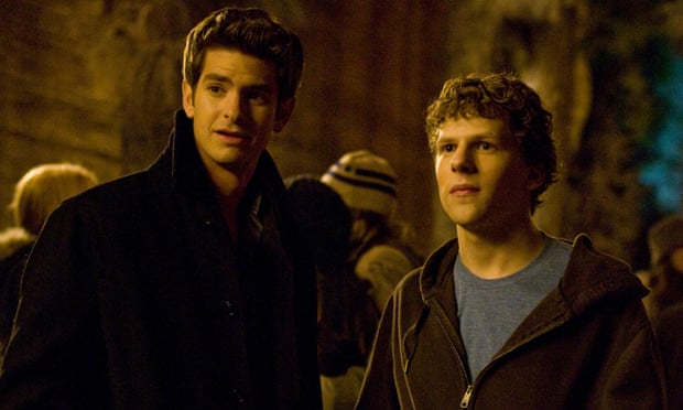 Andrew Garfield, left, and Jesse Eisenberg in The Social Network.