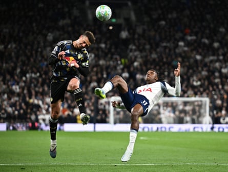 Mathys Tel fouls Ethan Ampadu to concede a penalty