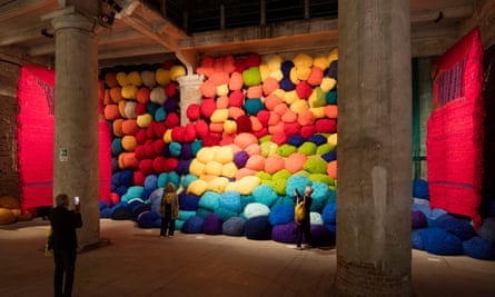 Great balls of wool … Escalade Beyond Chromatic Lands by America’s Sheila Hicks.