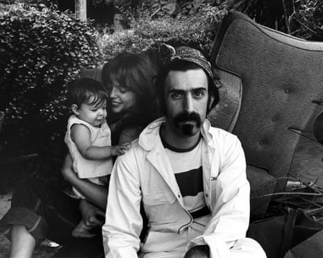 Zappa Family Portrait<br>LOS ANGELES - FEBRUARY 1968: Rock and roll guitariist Frank Zappa poses for a portrait in Laurel Canyon with his wife Gail Zappa and daughter Moon Unit Zappa in February 1968 in Los Angeles, California. (Photo by Michael Ochs Archives/Getty Images)