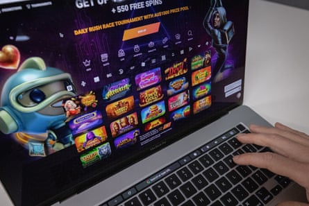 Online gambling apps on a computer screen