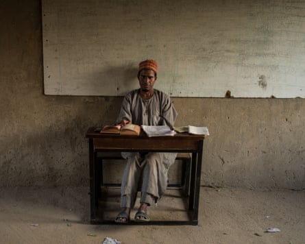 A teacher in the classroom at The Future Prowess Islamic School in the city of Maiduguri, Nigeria