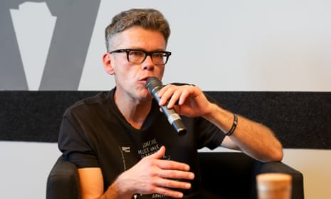 Judge Igor Tuleya is seen speaking during the presentation of the book "Defenders: On the Destruction of the Rule of Law" at the Book Expo at the European Center of Solidarity. 17 Sept 2023.