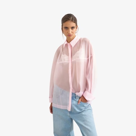 Organza shirt in light pink