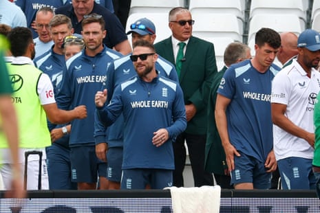 Brendan McCullam at the end of of the Rothesay International Test Match