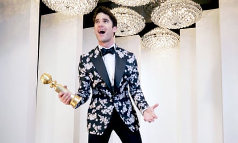 On the straight and narrow ... Darren Criss said playing Andrew Cunanan would be his last gay role after winning the Golden Globe for The Assassination of Gianni Versace
