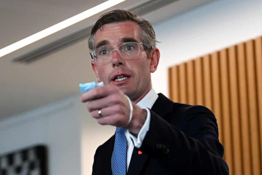 NSW premier Dominic Perrottet speaks during a press conference on Monday.