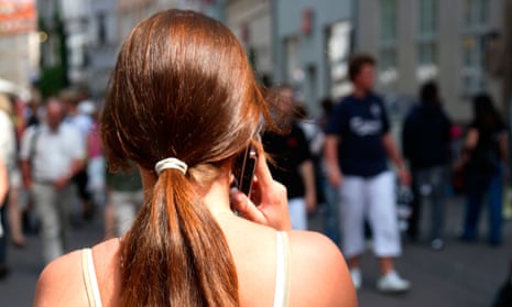denmark woman with mobile phone