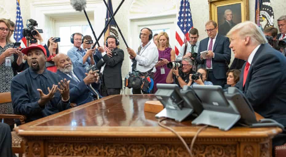 Kanye West meets Donald Trump at the White House in 2018.
