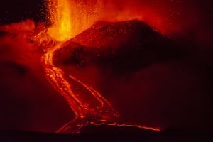 Mount Etna erupts