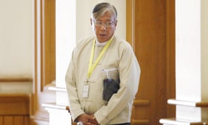 Htin Kyaw at Myanmar’s parliament where he has been appointed as the country’s president by a parliamentary majority.