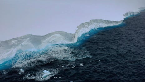 World's largest iceberg drifting away from Antarctica captured by drone vision – video