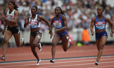 Dina Asher-Smith in action during the 2019 London Diamond League