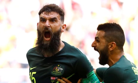 Socceroos captain Mile Jedinak celebrates
