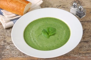 Creamy spinach soup.