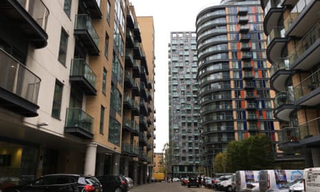 Super high-density dwellings between Millharbour and Inner Millwall Dock at Canary Wharf in east London.