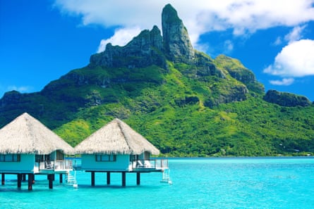 Overwater bungalows in Bora Bora