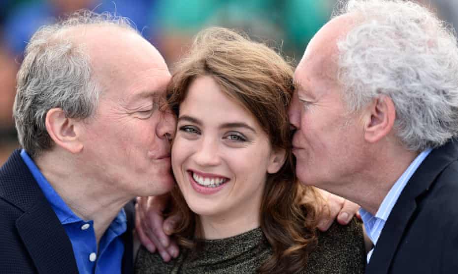 Adele Haenel and Luc and Jean-Pierre Dardenne at The Unknown Girl photocall.