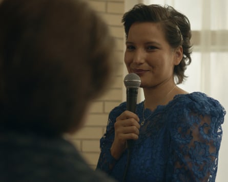 Bezhig/Esther (Darla Contois) goes in search for her real family in Little Bird.