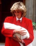 Princess Diana at St Mary’s Hospital after the birth of her baby son Prince Harry Birth of Prince Harry, Lindo Wing, St Mary’s Hospital, London, September 1984