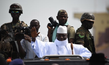 Yahya Jammeh campaigning in Farafenni, near the border with Senegal, May 2016