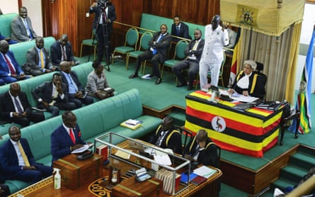 Uganda’s speaker, Anita Annet Among, leads the session during the proposal of the anti-homosexuality bill in the parliament at Kampala.
