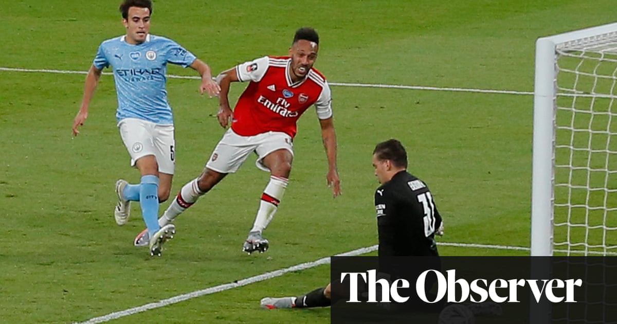 Aubameyang Doubles Up To Send Arsenal Past City And Into Fa Cup Final Football The Guardian