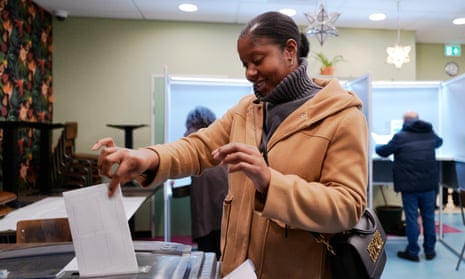 Dutch citizens residing in Geuzenveld-Slotermeer cast their ballots on November 22, 2023 in Amsterdam, Netherlands.