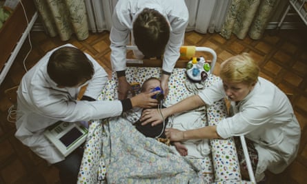 A child in one of the Minsk orphanages.