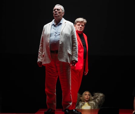 In total vocal command … Stephen Richardson (Creon & Messenger) and Peter Hoare (Oedipus) in Oedipus Rex.