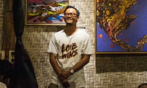 Doni Marmer at URWF Poetry Slam at Ubud Writers and Readers Festival in 2016