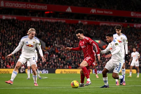 Curtis Jones in action for Liverpool.