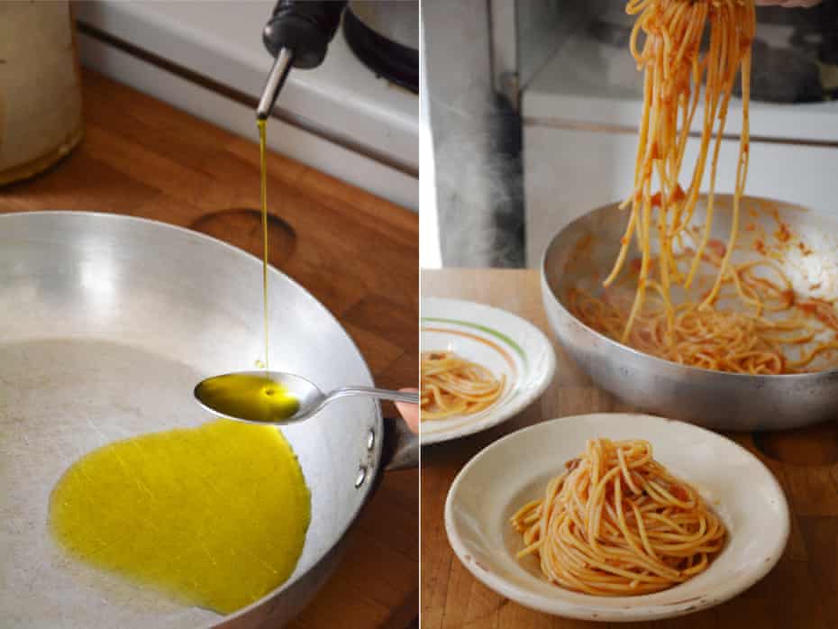 Rachel Roddy S Recipe For Spaghetti With Olive Oil Tomato And Anchovy Food The Guardian