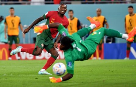 Rafael Leão scores Portugal’s third goal against Ghana