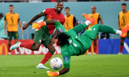 Rafael Leão scores Portugal’s third goal against Ghana