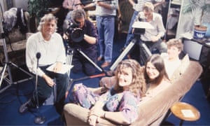 Michael Apted, left, filmed 28 Up - 1984, faced, with Jackie, Lynn and Soo.  She regretted selecting only four women out of 14 for the series.