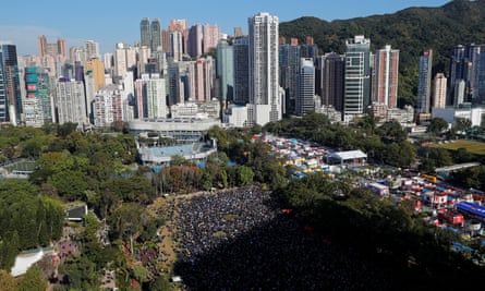 Protesters march for human rights in Hong Kong