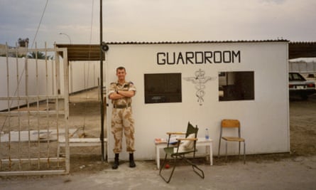 David Bonney on centry duty during the Gulf war, circa 1990.