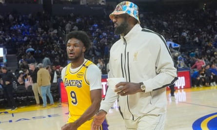 Bronny and LeBron James have teamed up at the Lakers. LeBron will presumably change clothes if they play together in the regular season.