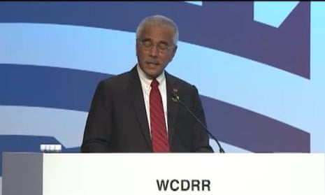 Anote Tong, president of Kiribati, at the UN disaster risk conference in Sendai, Japan.