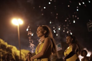 Hahn-Chaplin performs during a rehearsal at night