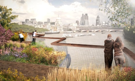 Artist’s impression of the planned London garden bridge