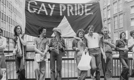 A Gay Pride demonstration at the Old Bailey, in 1977, one of the images exhibited at the Queer Britain museum.