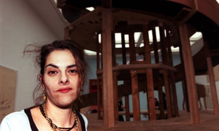 Tracey Emin at the White Cube gallery in 2001, opening her exhibition You Forgot to Kiss My Soul.
